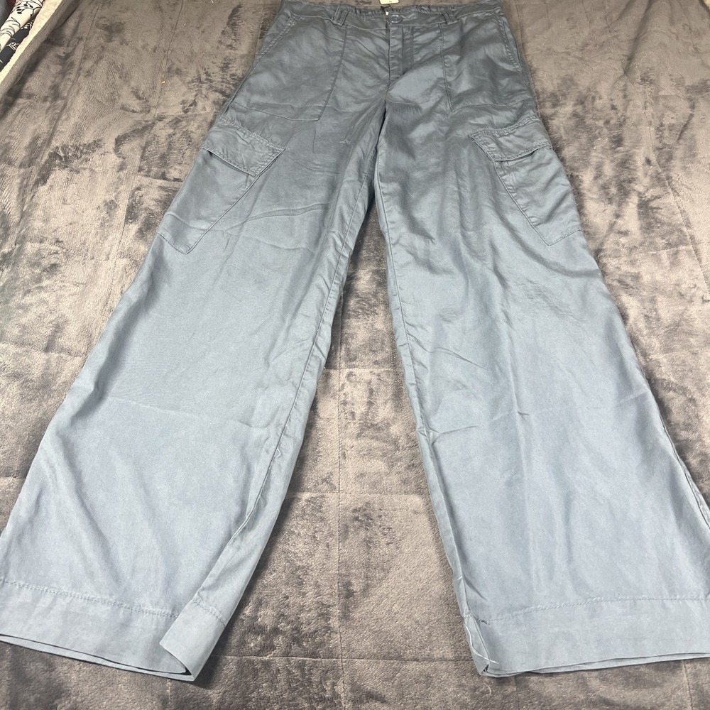 Hunter & Brown Womens High Rise Cargo Straight  Leg Pants green Sz‎ L NWT